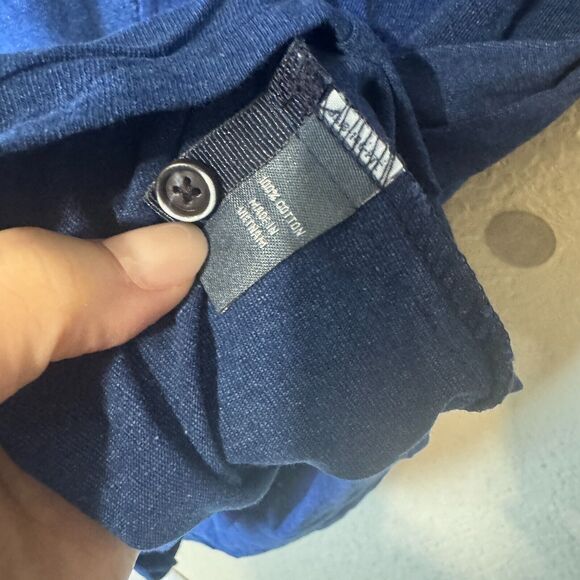 Construct Men's S Button Up Shirt Navy blue indigo short sleeve 100% cotton NWT - Picture 5 of 7